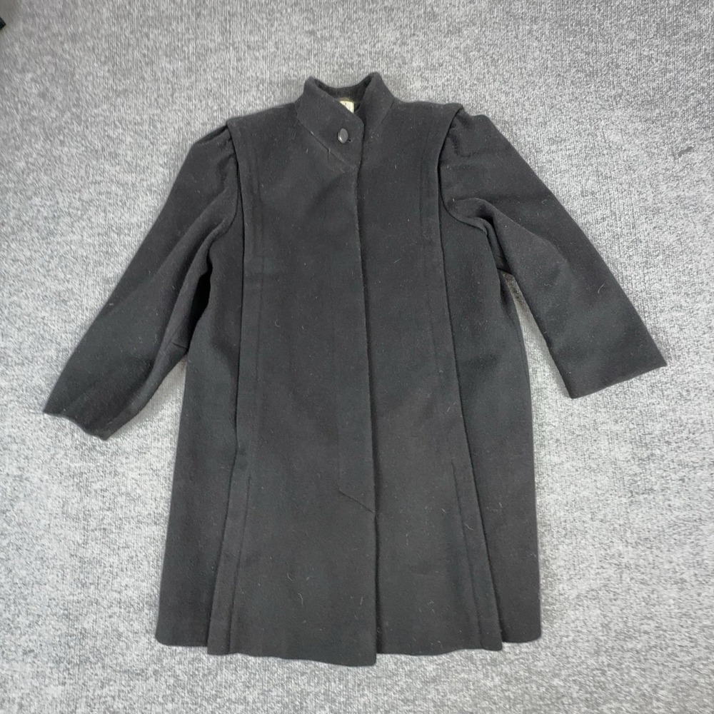 Vintage Central Park International Coat Womens Size Black Wool Overcoat